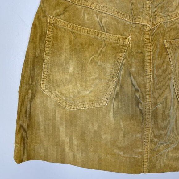 RE/DONE Skirt Womens 27 Yellow 70s Pocket Mini Corduroy 100% Cotton - Picture 8 of 12